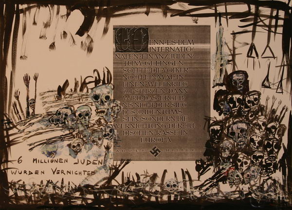 6 Millionen Juden (1988) | Mixed Technique | 46 x 63 cm