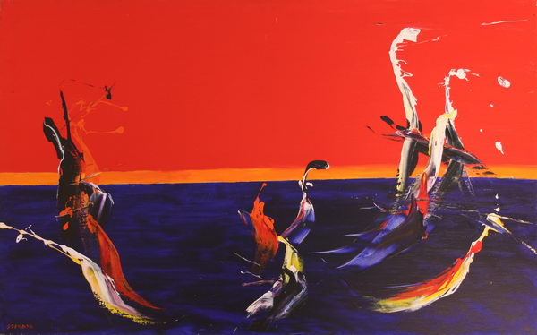 Dawn in Mexico (1988) | Acryl on Canvas | 81 x 130 cm